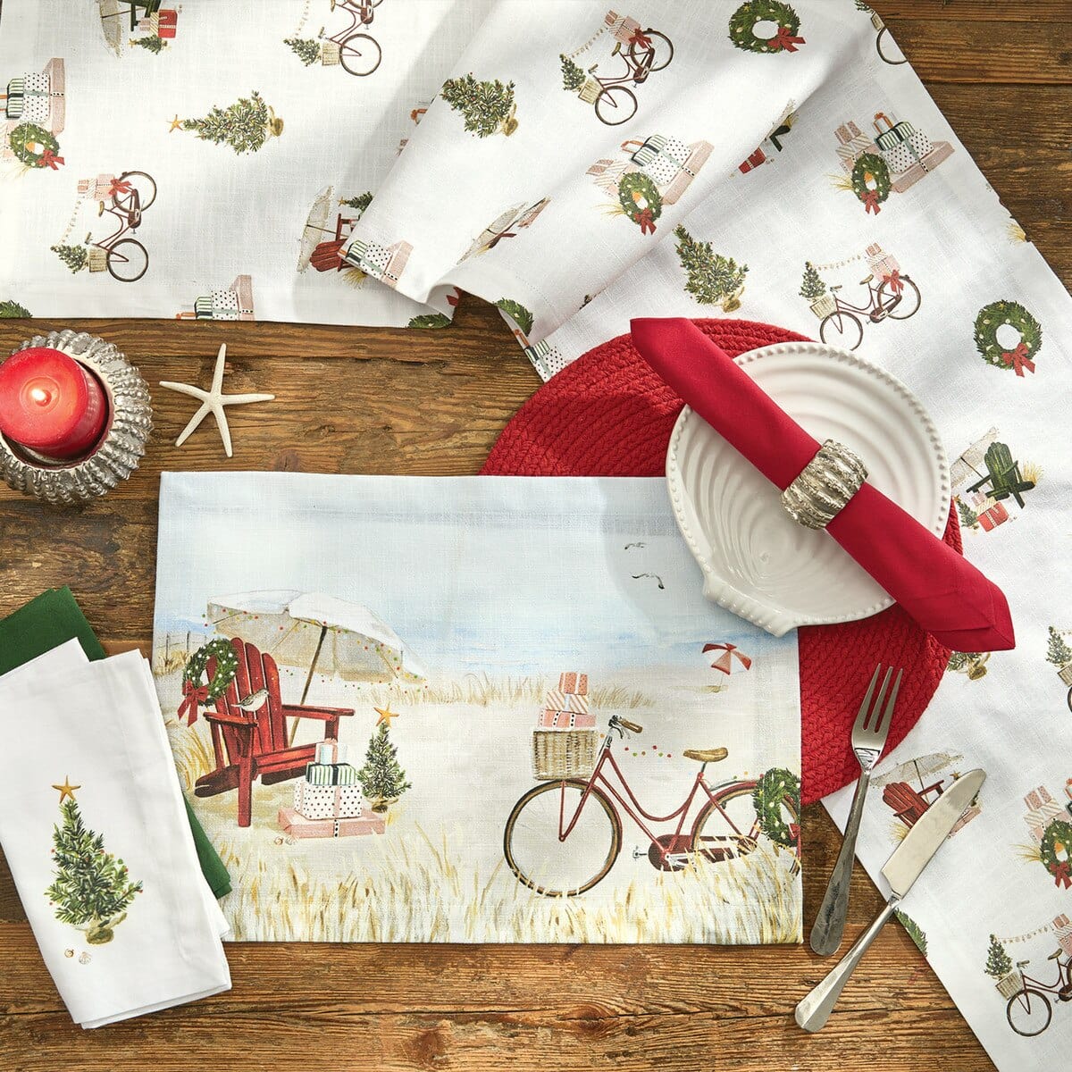 Christmas Coast Printed Table Runner 72" Long