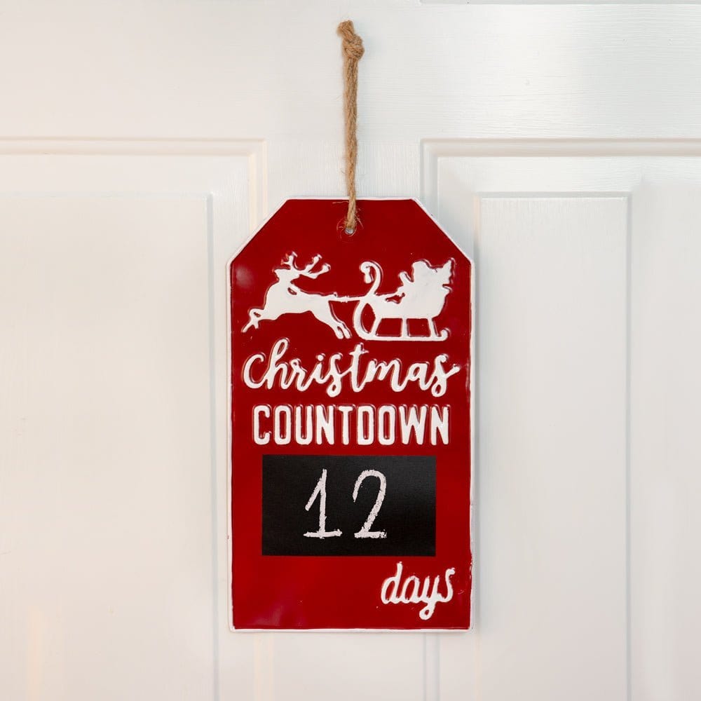 Christmas Countdown Metal Wall Sign with Chalkboard Embossed-CTW Home-The Village Merchant