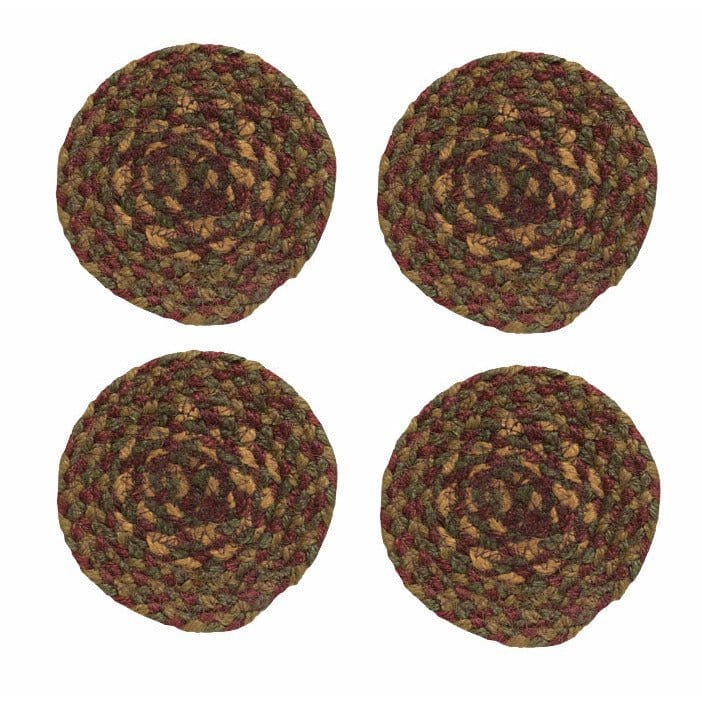 Cinnamon Braided Coaster Round Set of 4-Craft Wholesalers-The Village Merchant
