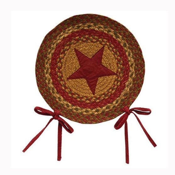Cinnamon Star Braided Chair Pad 15&quot; Diameter Round-Craft Wholesalers-The Village Merchant