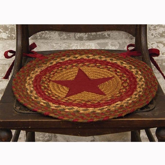 Cinnamon Star Braided Chair Pad 15" Diameter Round-Craft Wholesalers-The Village Merchant