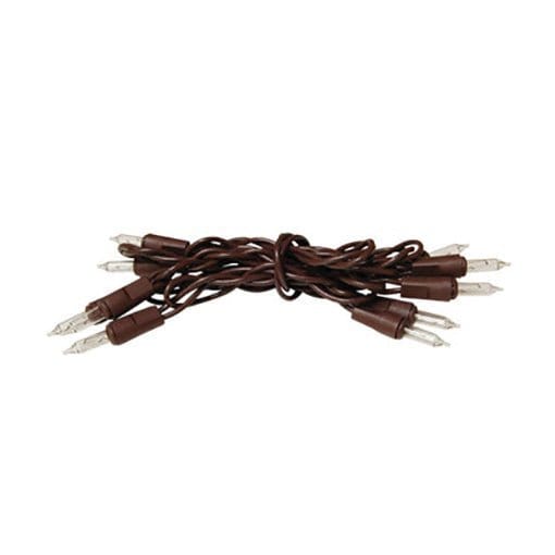 Clear Bulbs - Brown Cord 10 Count Set Light String / Set - Miniature Bulbs-Wholesale Home Decor-The Village Merchant