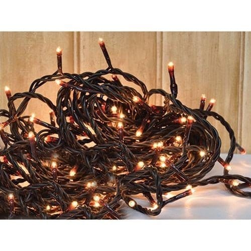 Clear Bulbs - Brown Cord 100 Count Set Light String / Set - Teeny Rice Bulbs-Wholesale Home Decor-The Village Merchant