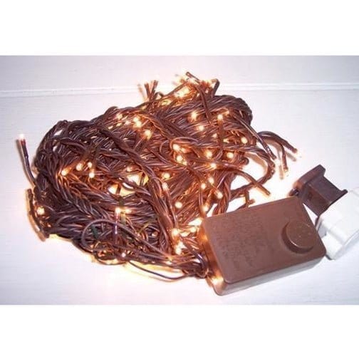 Clear Bulbs - Brown Cord 140 Count Set - Multi Function Twinkle Light String / Set - Teeny Rice Bulbs-Wholesale Home Decor-The Village Merchant