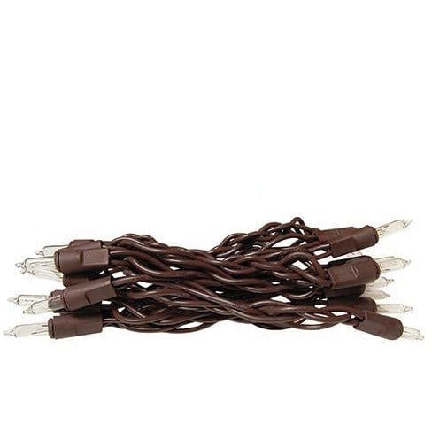 Clear Bulbs - Brown Cord 20 Count Set Light String / Set - Miniature Bulbs-Wholesale Home Decor-The Village Merchant