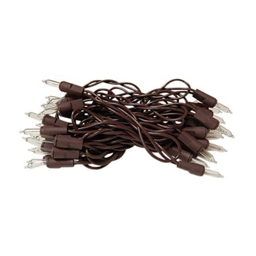Clear Bulbs - Brown Cord 35 Count Set Light String / Set - Miniature Bulbs-Wholesale Home Decor-The Village Merchant
