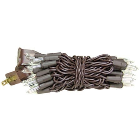 Clear Bulbs - Brown Cord 50 Count Set Light String / Set - Miniature Bulbs-Wholesale Home Decor-The Village Merchant