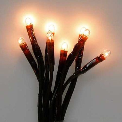 Clear Bulbs - Brown Cord 50 Count Set Light String / Set - Teeny Rice ...