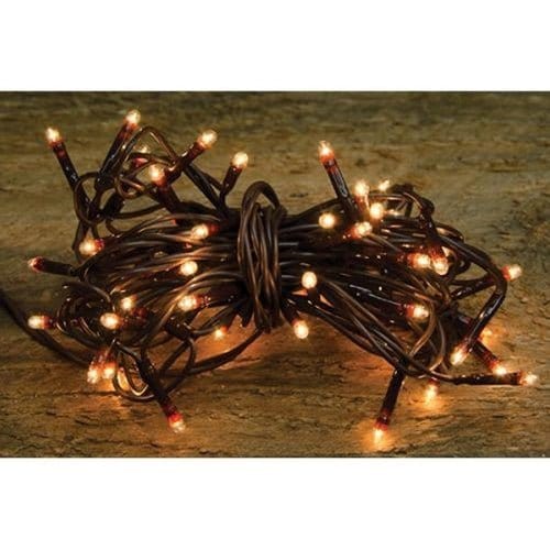 Clear Bulbs - Brown Cord 50 Count Set Light String / Set - Teeny Rice Bulbs-Wholesale Home Decor-The Village Merchant