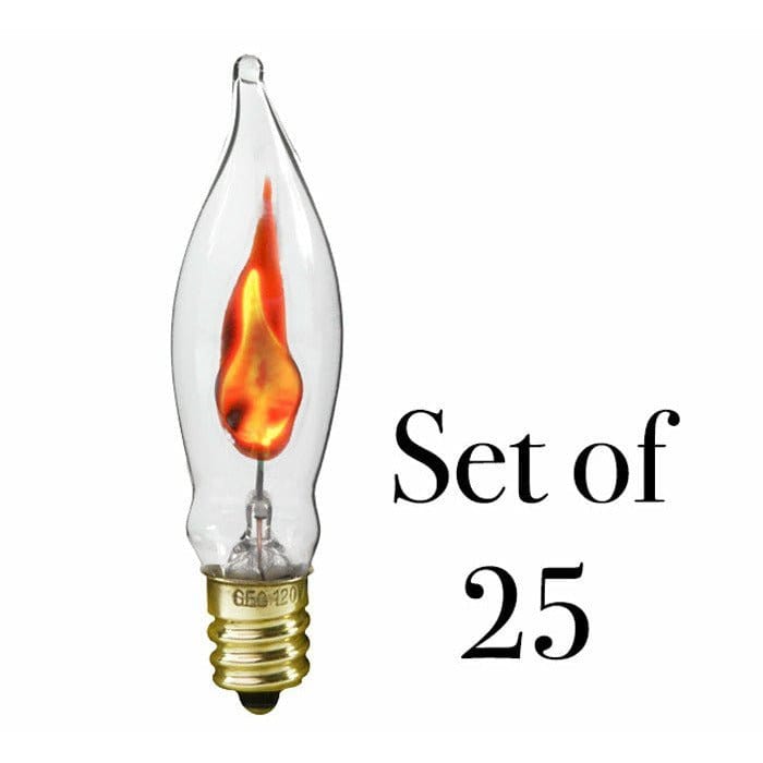 Clear Glass - Flicker 3 Watt Light Bulb Candelabra Socket-CTW Home-The Village Merchant