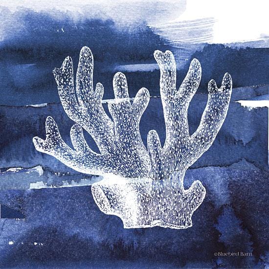 Coastal Blue And White Brush Coral I By Bluebird Barn Art Print - 12 X 12-Penny Lane Publishing-The Village Merchant