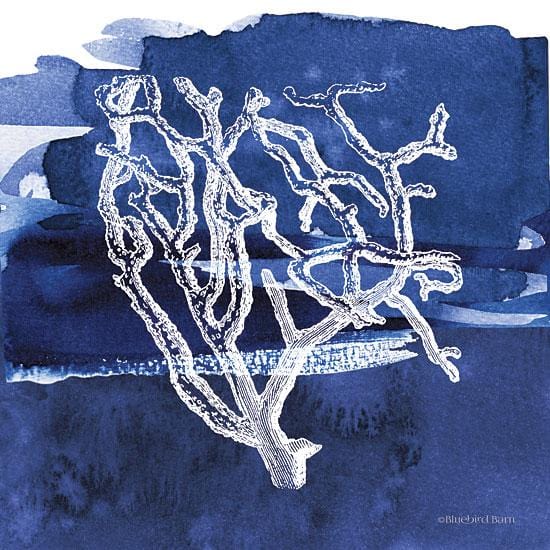 Penny Lane Publishing Coastal Blue And White Brush Coral II By Bluebird Barn Art Print - 12 X 12