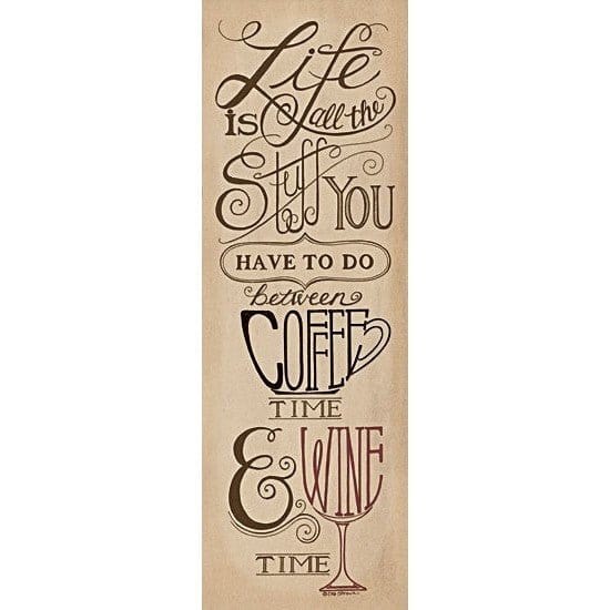 Penny Lane Publishing Coffee And Wine Time By Deb Strain Art Print - 6 X 18