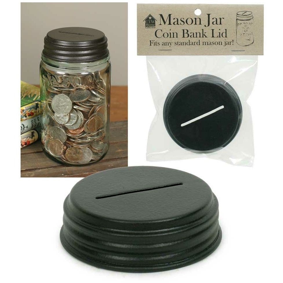 Coin Bank Mason Jar Lid-CTW Home-The Village Merchant
