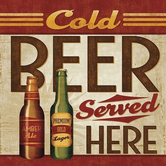 Cold Beer Served Here By Mollie B Right Art Print - 12 X 12-Penny Lane Publishing-The Village Merchant