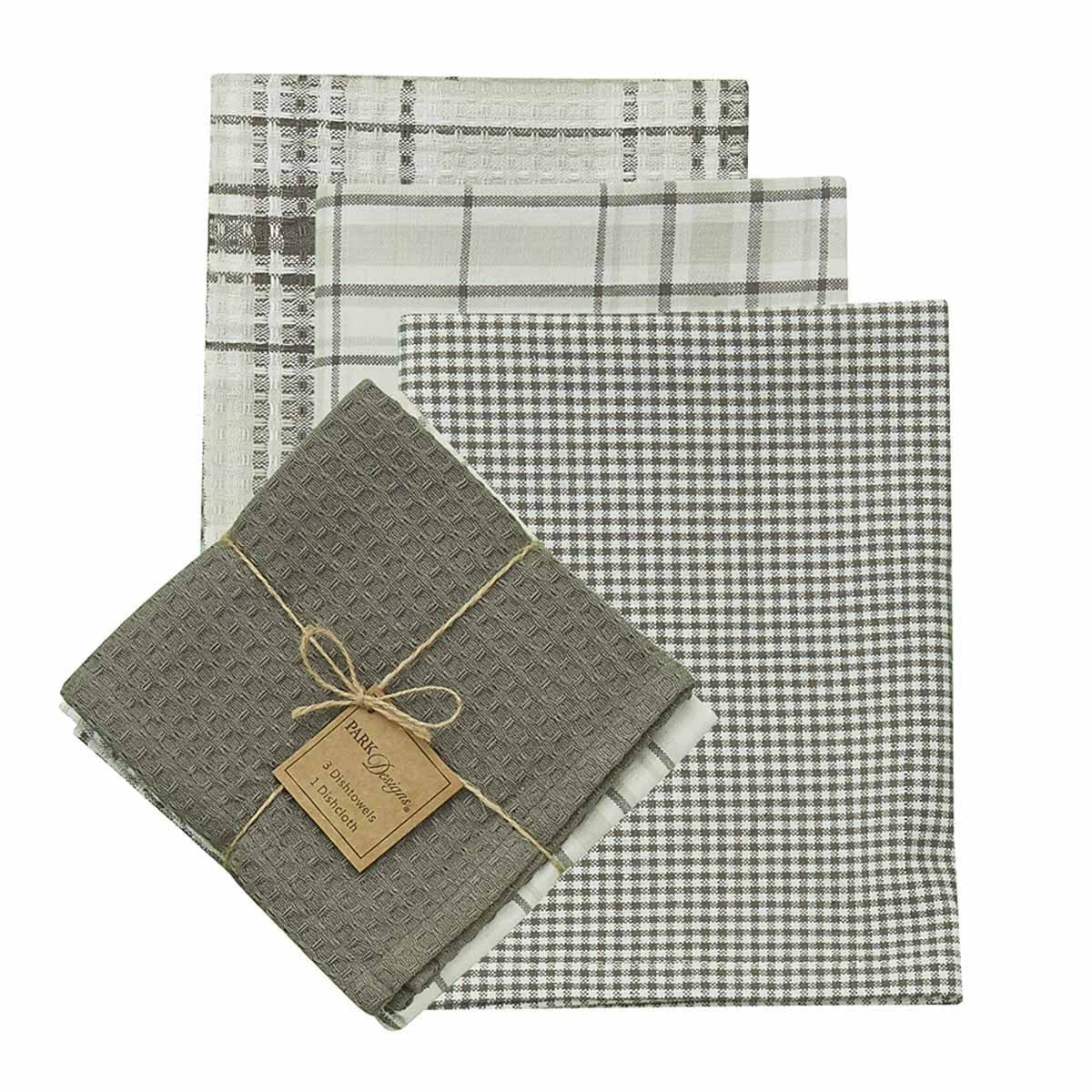 Park Designs Collin Dishtowel & Dishcloth Set 4 Pieces - 3 Dt & 1 Dc