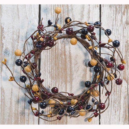 Colonial Combo Berry Candle Ring / Wreath 4&quot; Inner Diameter-Craft Wholesalers-The Village Merchant