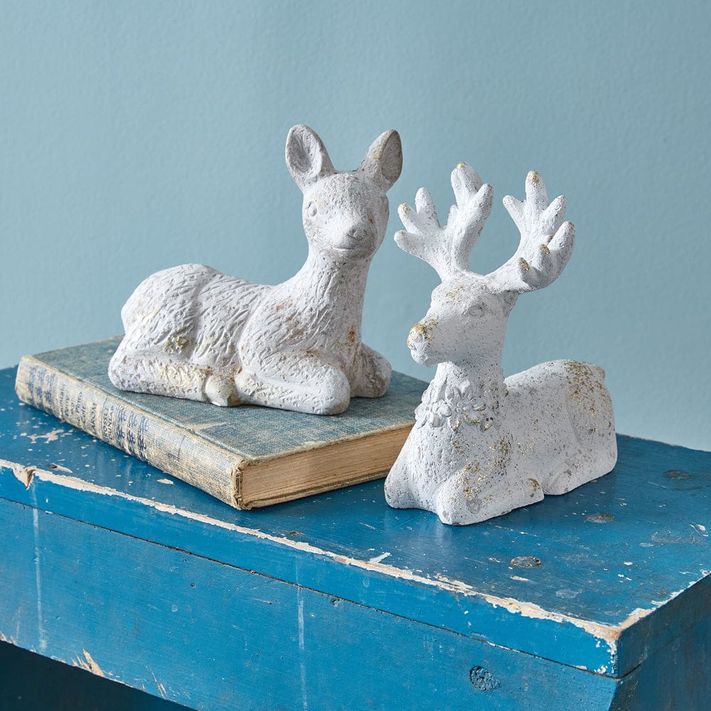 Concrete Reindeer Fawn Figurine