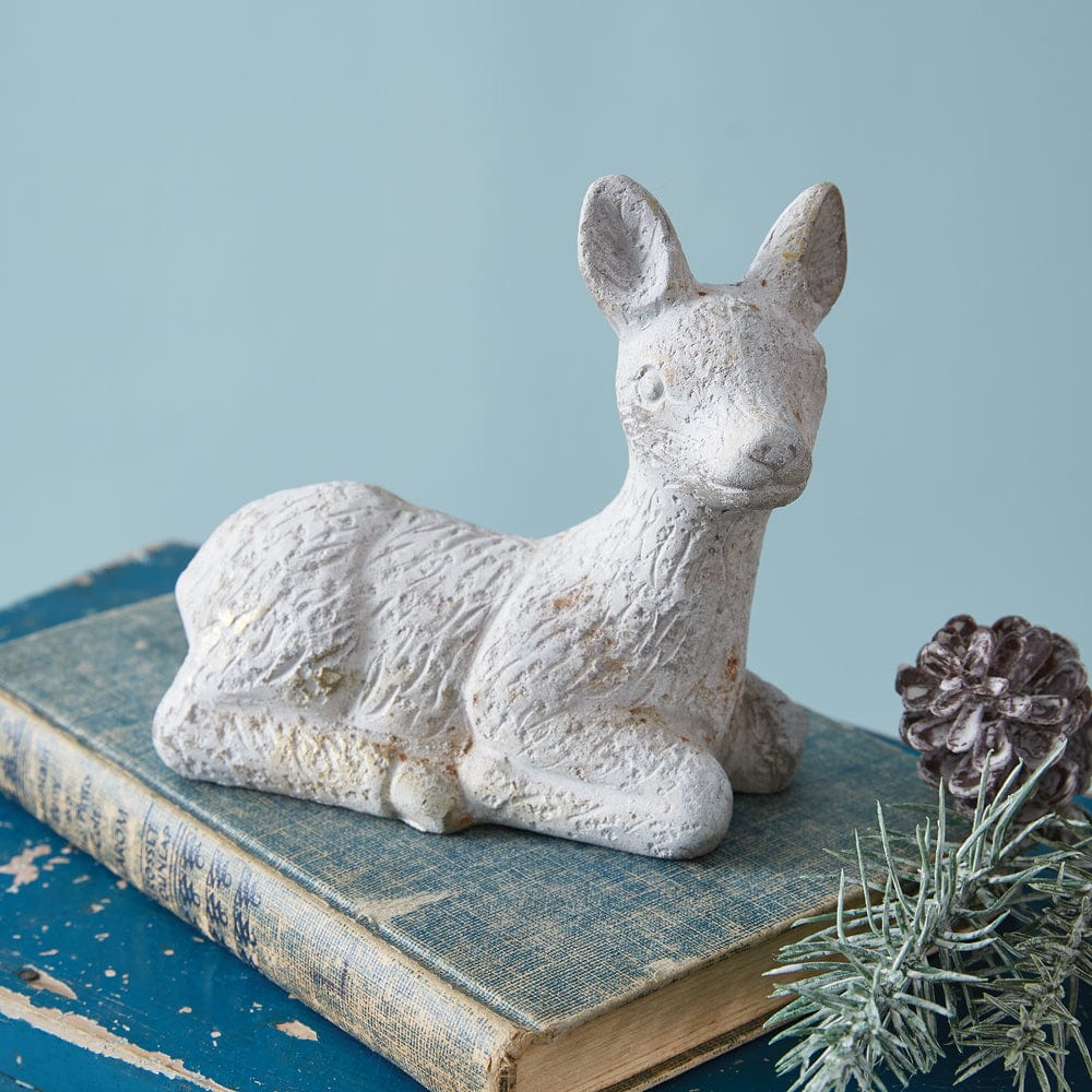 Concrete Reindeer Fawn Figurine