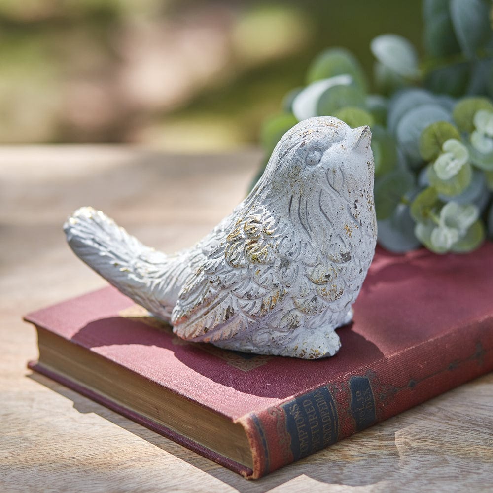 Concrete Rustic Cottage Chirping Bird Figurine