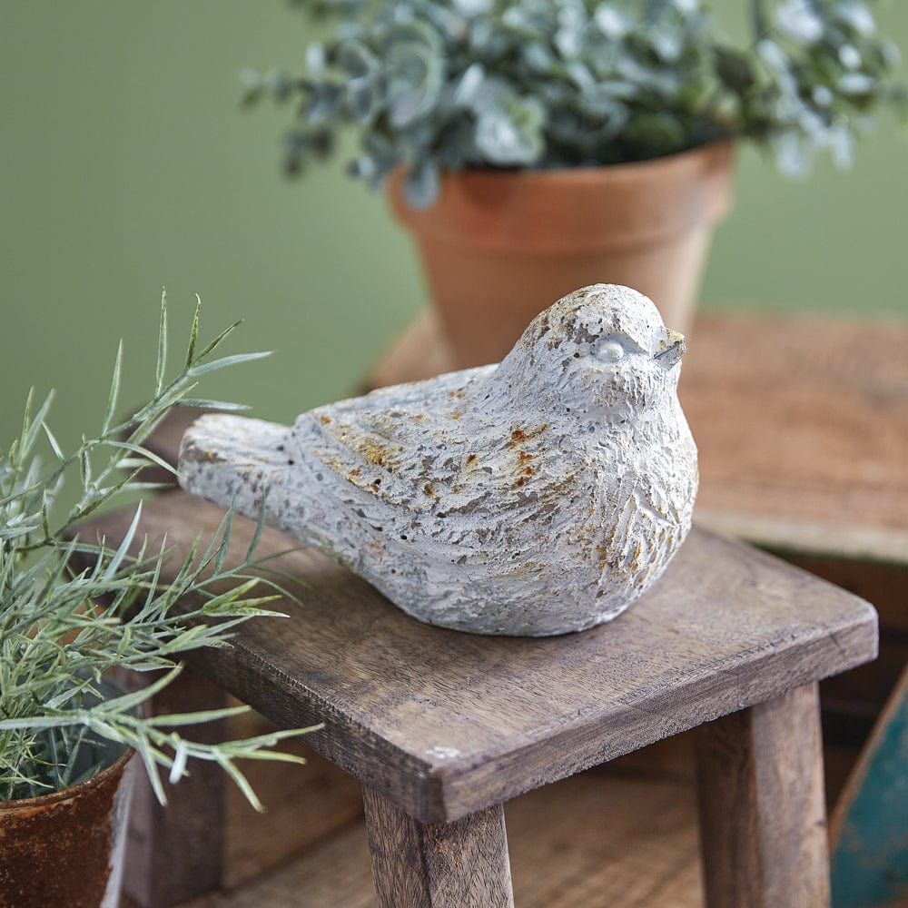 Concrete Rustic Cottage Nestled Bird Figurine