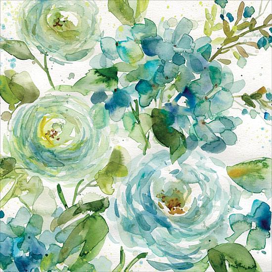 Penny Lane Publishing Cool Watercolor Floral By JG Studios Art Print - 12 X 12
