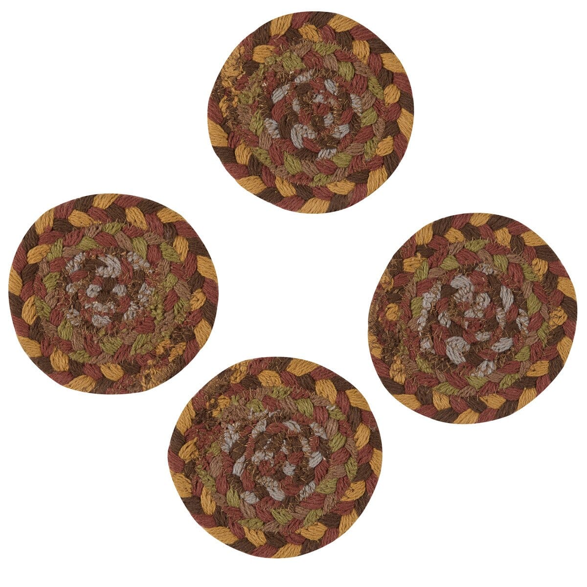 CWI Gifts Cooper Braided Coaster Round Set of 4