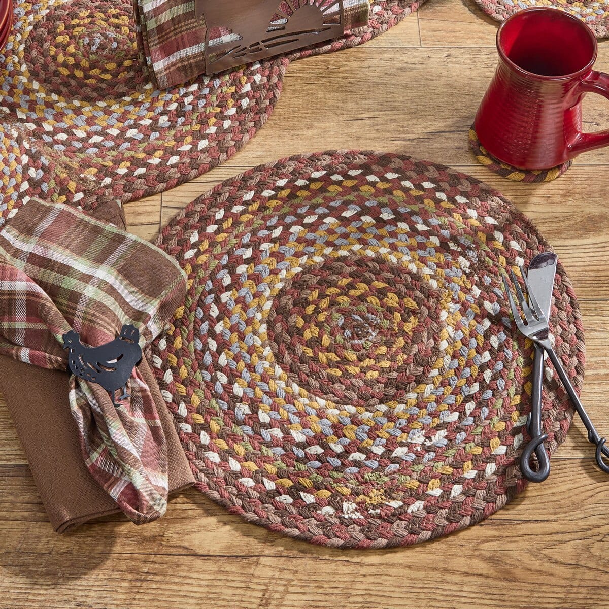 Park Designs Cooper Braided Placemat Round Set of 2