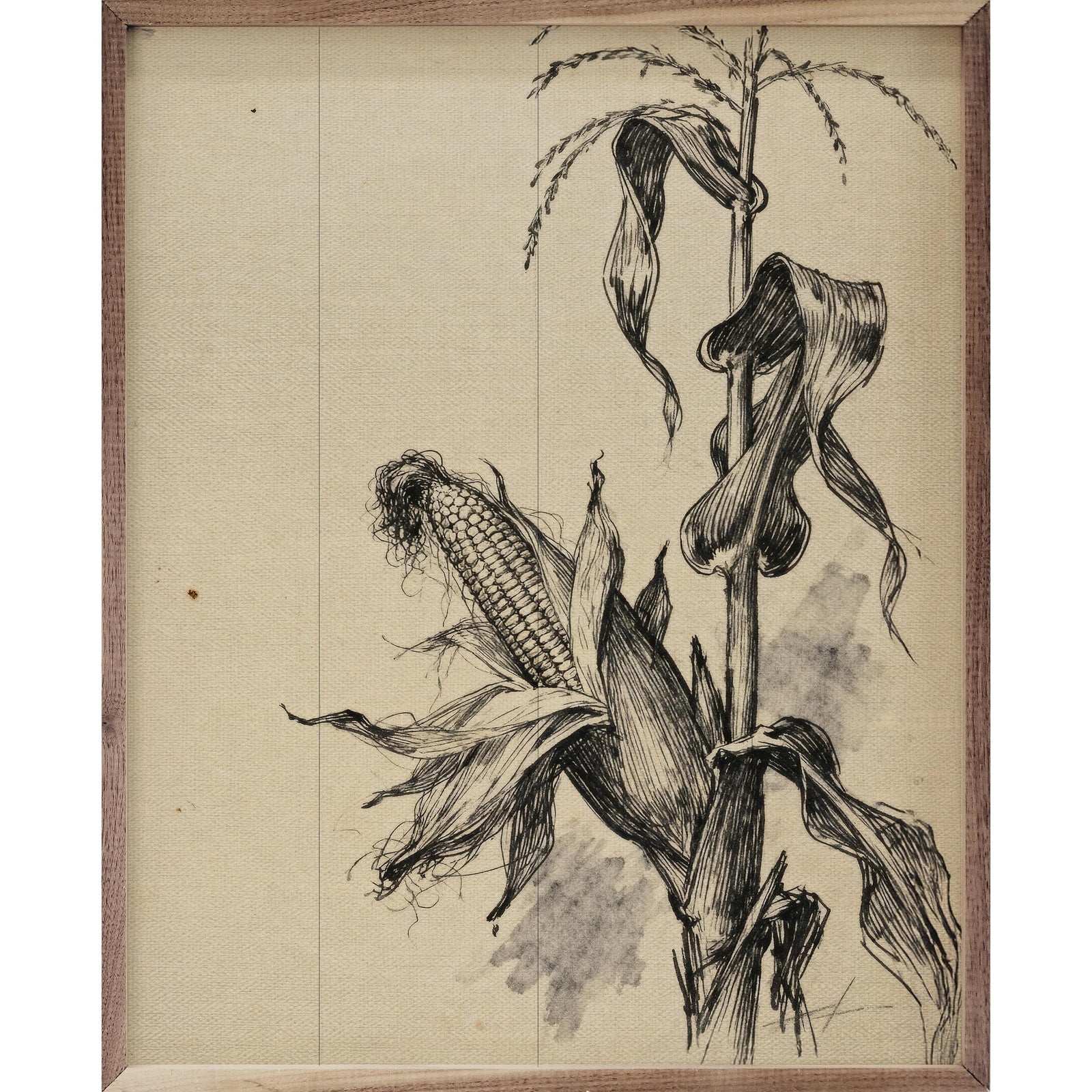 Kendrick Home Walnut Frames 8x10 Corn Stalk Printed and Framed Wall Sign