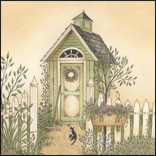 Cottage Outhouse 3 By Linda Spivey Art Print - 10 X 10-Penny Lane Publishing-The Village Merchant