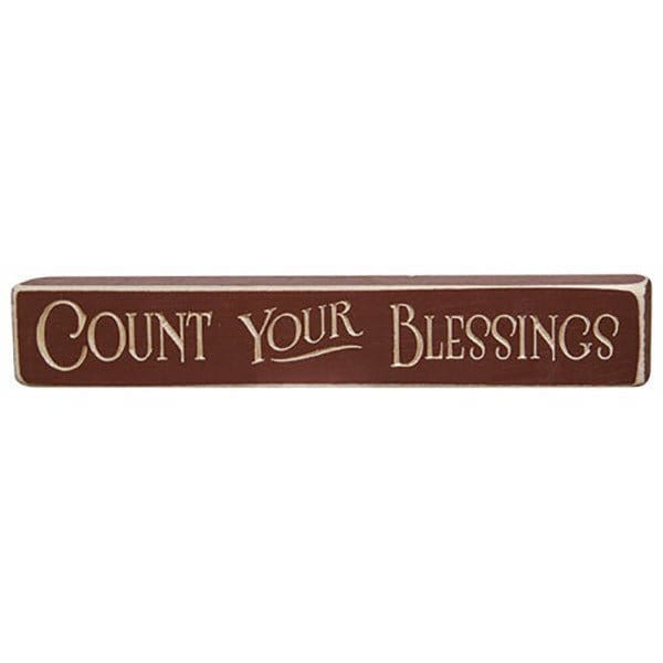 Count Your Blessings Sign - Engraved Wood 12&quot; Long-Craft Wholesalers-The Village Merchant