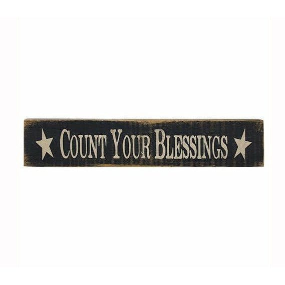 Count Your Blessings Sign - Stenciled Wood-CWI Gifts-The Village Merchant