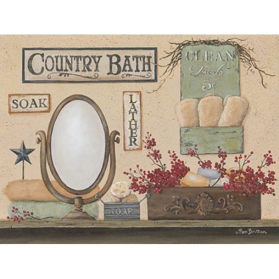 Country Bath By Pam Britton Art Print - 12 X 16-Penny Lane Publishing-The Village Merchant