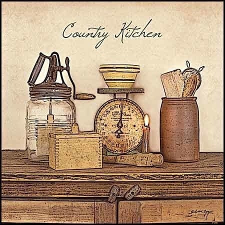 Country Kitchen By Susie Boyer Art Print - 12 X 12-Penny Lane Publishing-The Village Merchant