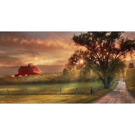 Penny Lane Publishing Country Lane Sunset By Lori Deiter Art Print - 16 X 30