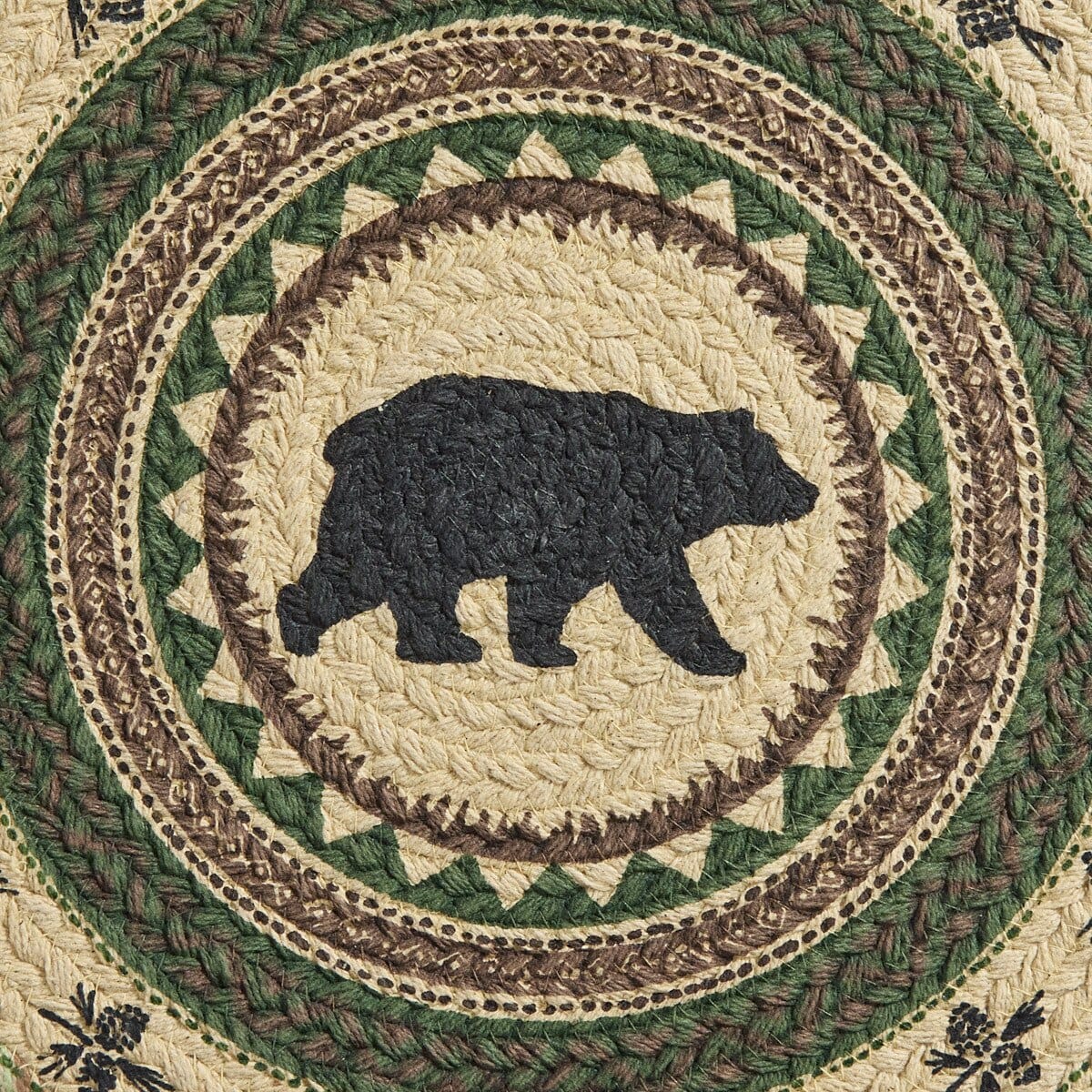 Park Designs Country Pines Braided & Printed Bear Placemat Round Set of 2