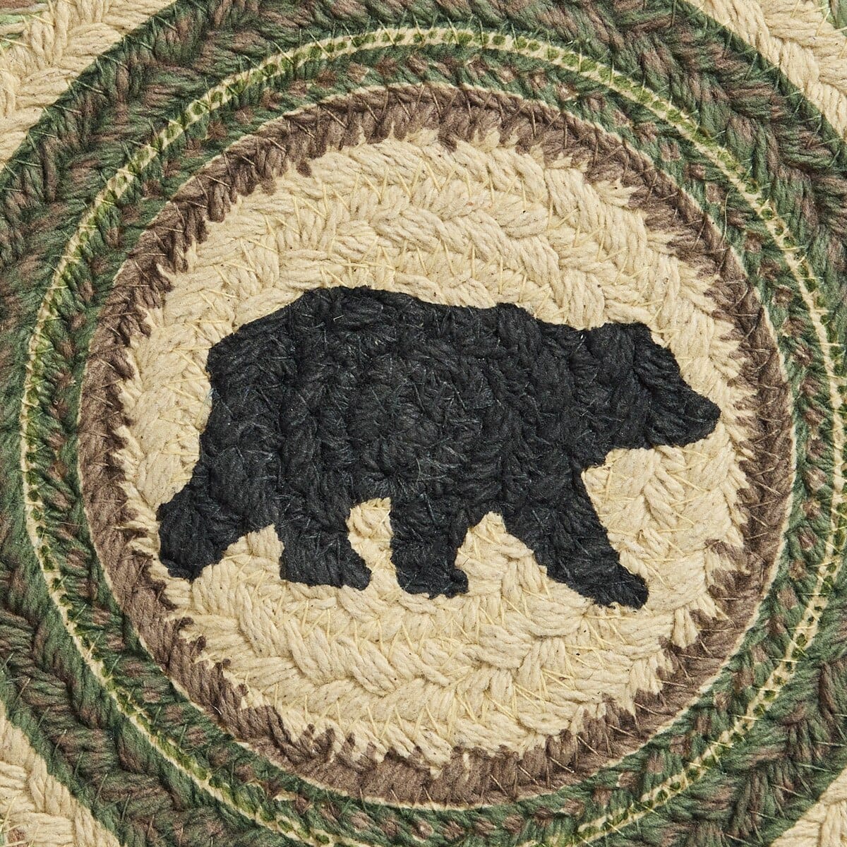 Park Designs Trivets Country Pines Braided & Printed Bear Trivet 8" Diameter Round Set of 2