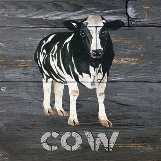 Penny Lane Publishing Cow By Cindy Jacobs Art Print - 12 X 12