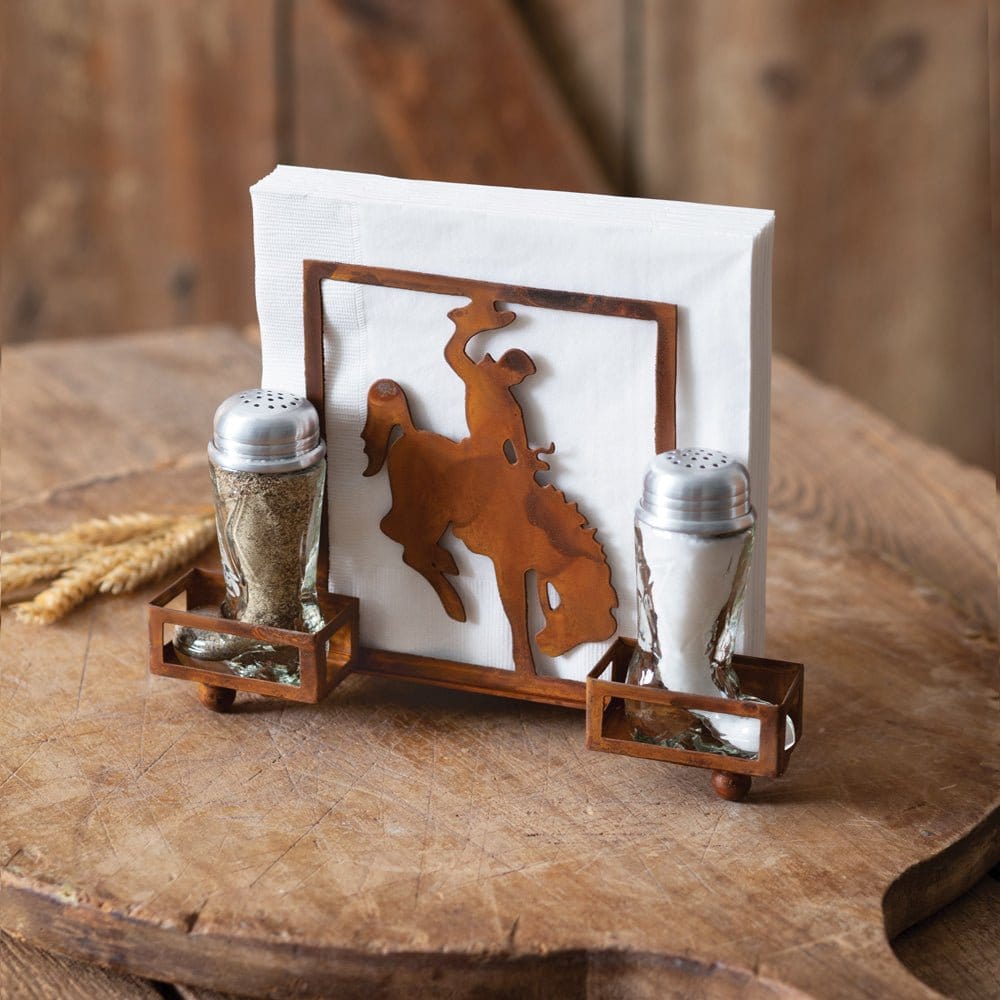 Cowboy Napkin Holder with Cowboy Boot Salt & Pepper Shakers-CTW Home-The Village Merchant