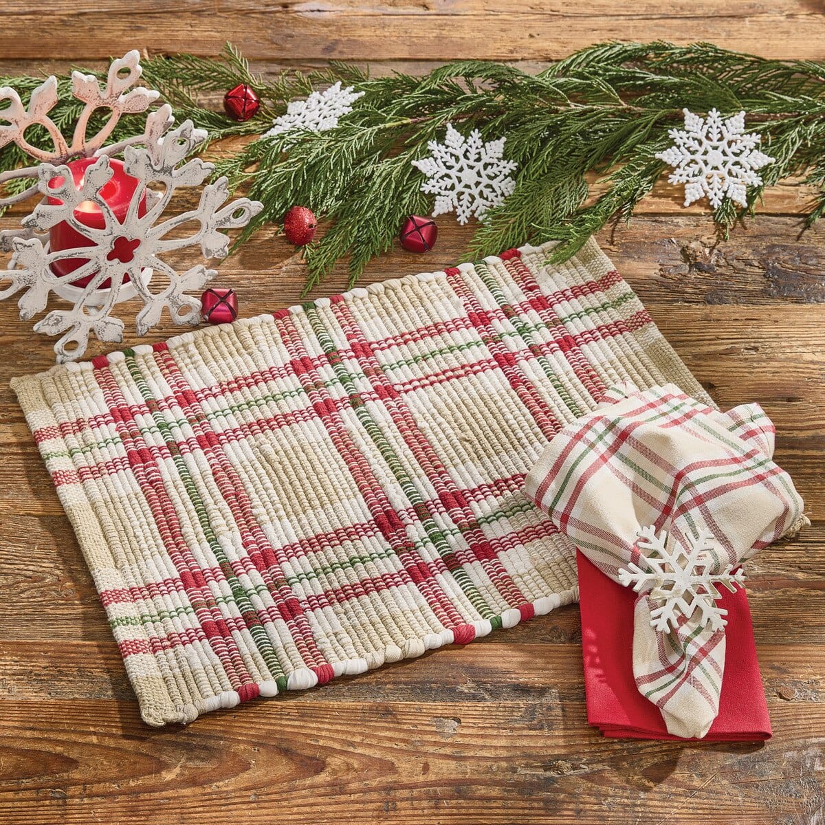 Cozy Christmas Chindi Placemat Set of 2