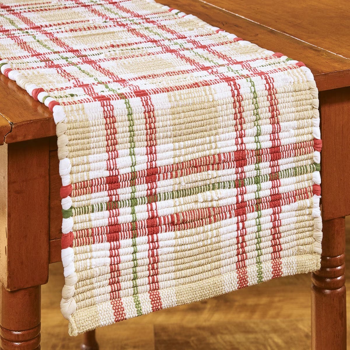 Cozy Christmas Chindi Table Runner 54'' Long
