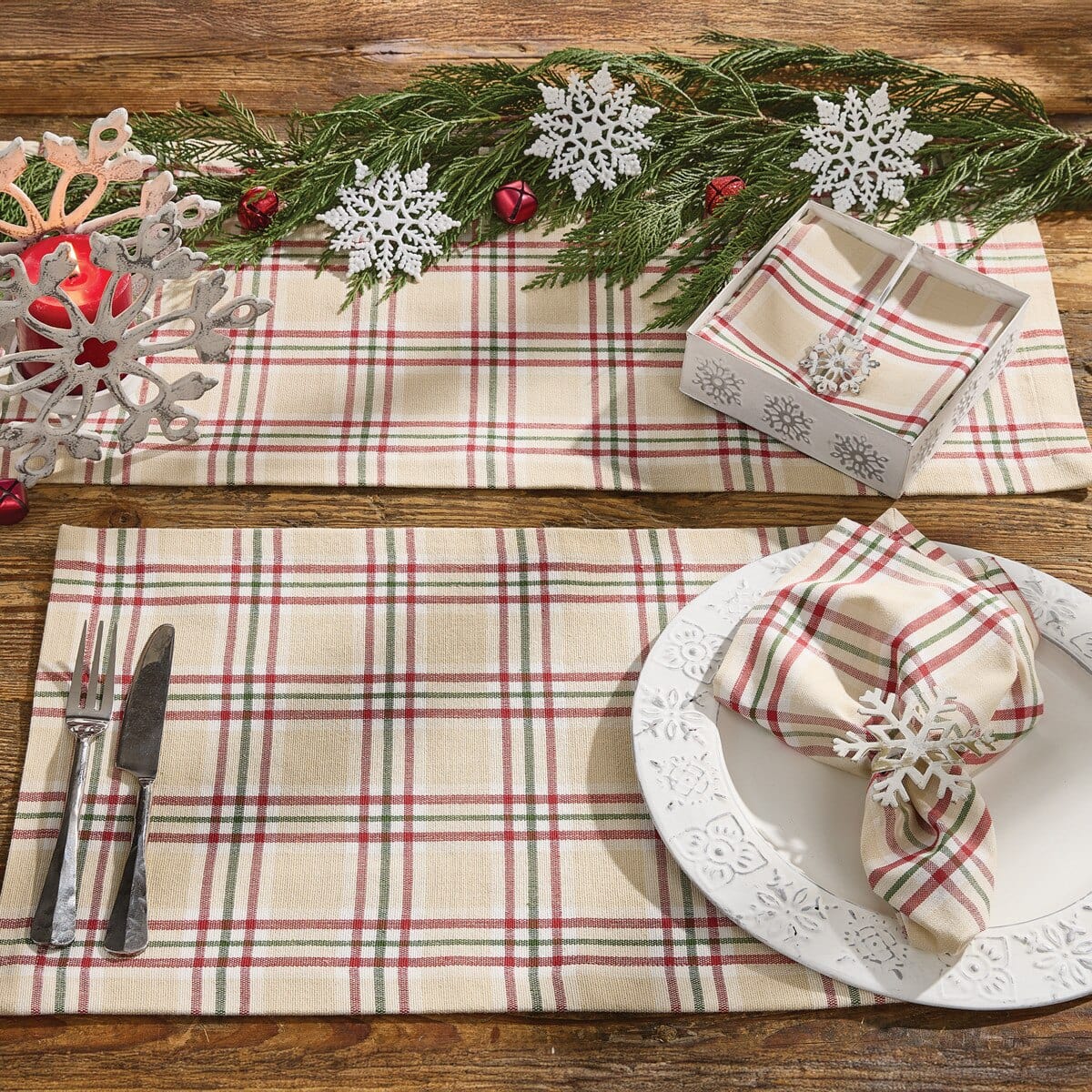 Cozy Christmas Plaid Napkin Set of 2