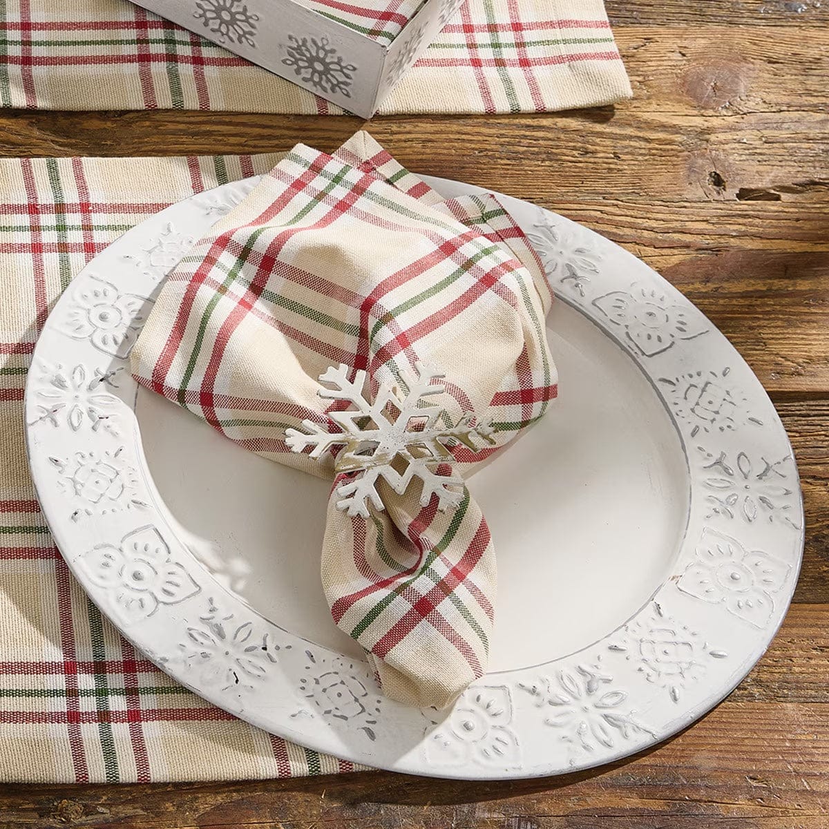 Cozy Christmas Plaid Napkin Set of 2