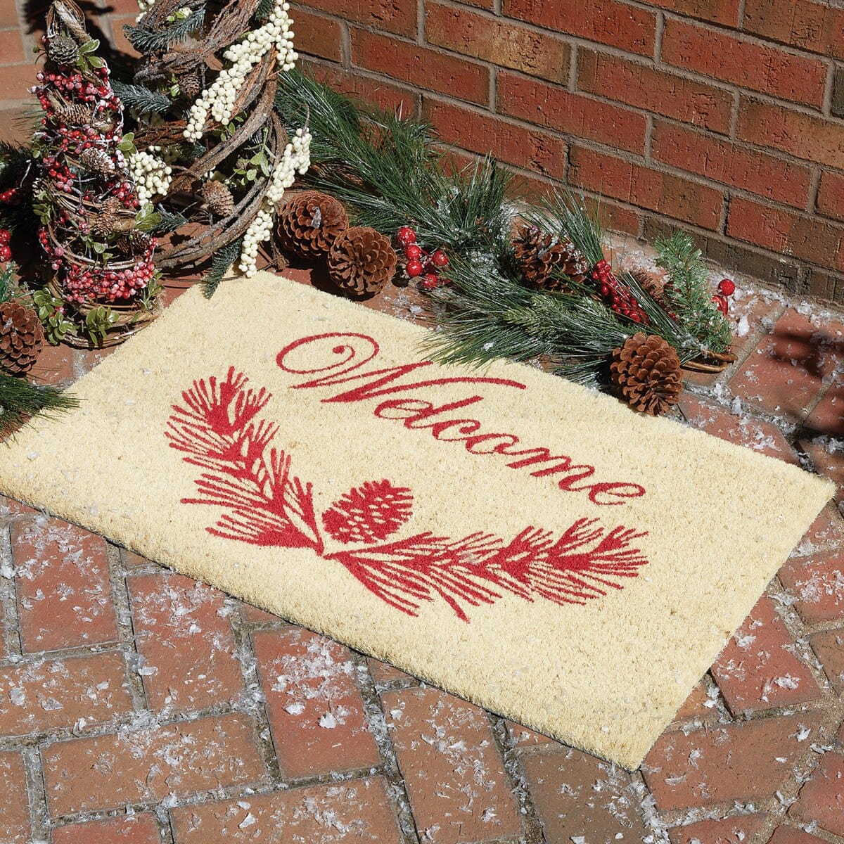 Cranberry Pinecone Coir Patricia Heaton Home - Welcome Doormat