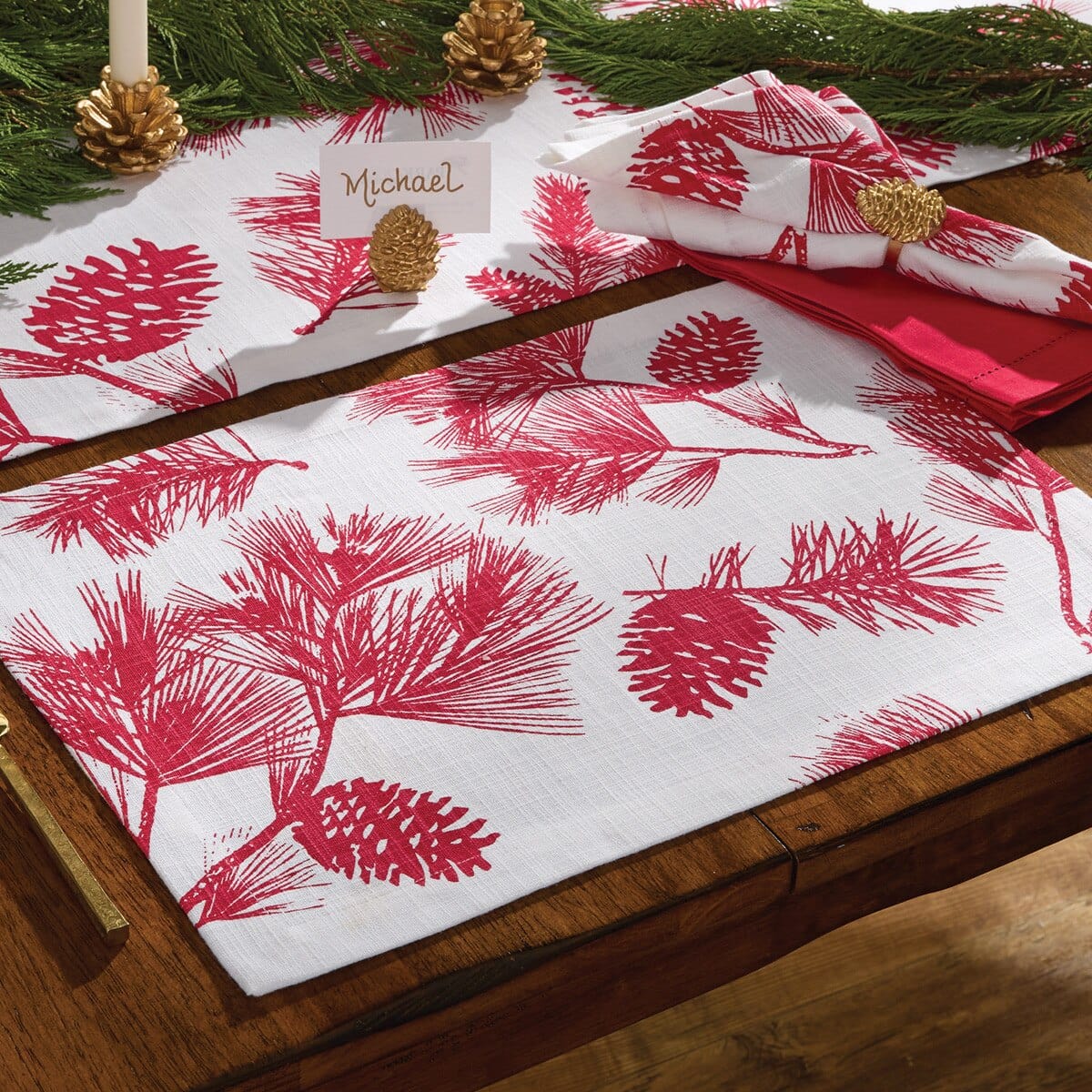 Cranberry Pinecone Patricia Heaton Home Napkin Set of 2