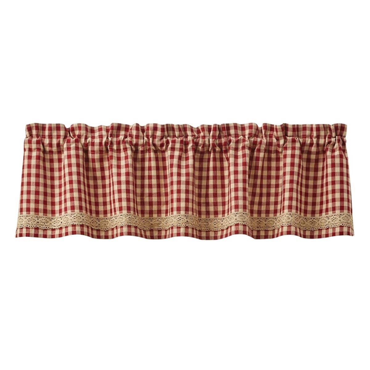 Crochet Gingham Border Valance Lined-Park Designs-The Village Merchant