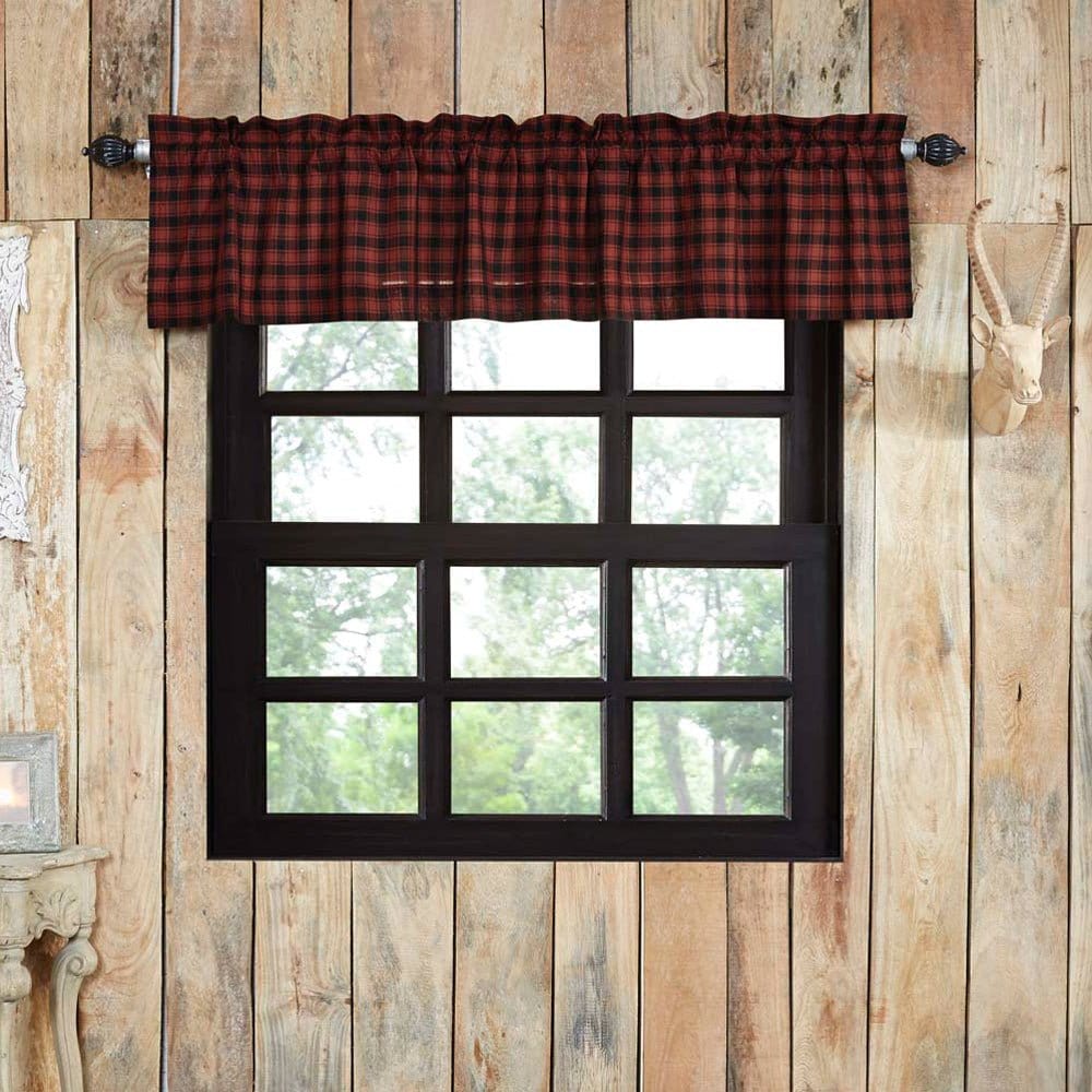 Cumberland Check Valance 16" x 72" Lined-V H C Brands-The Village Merchant