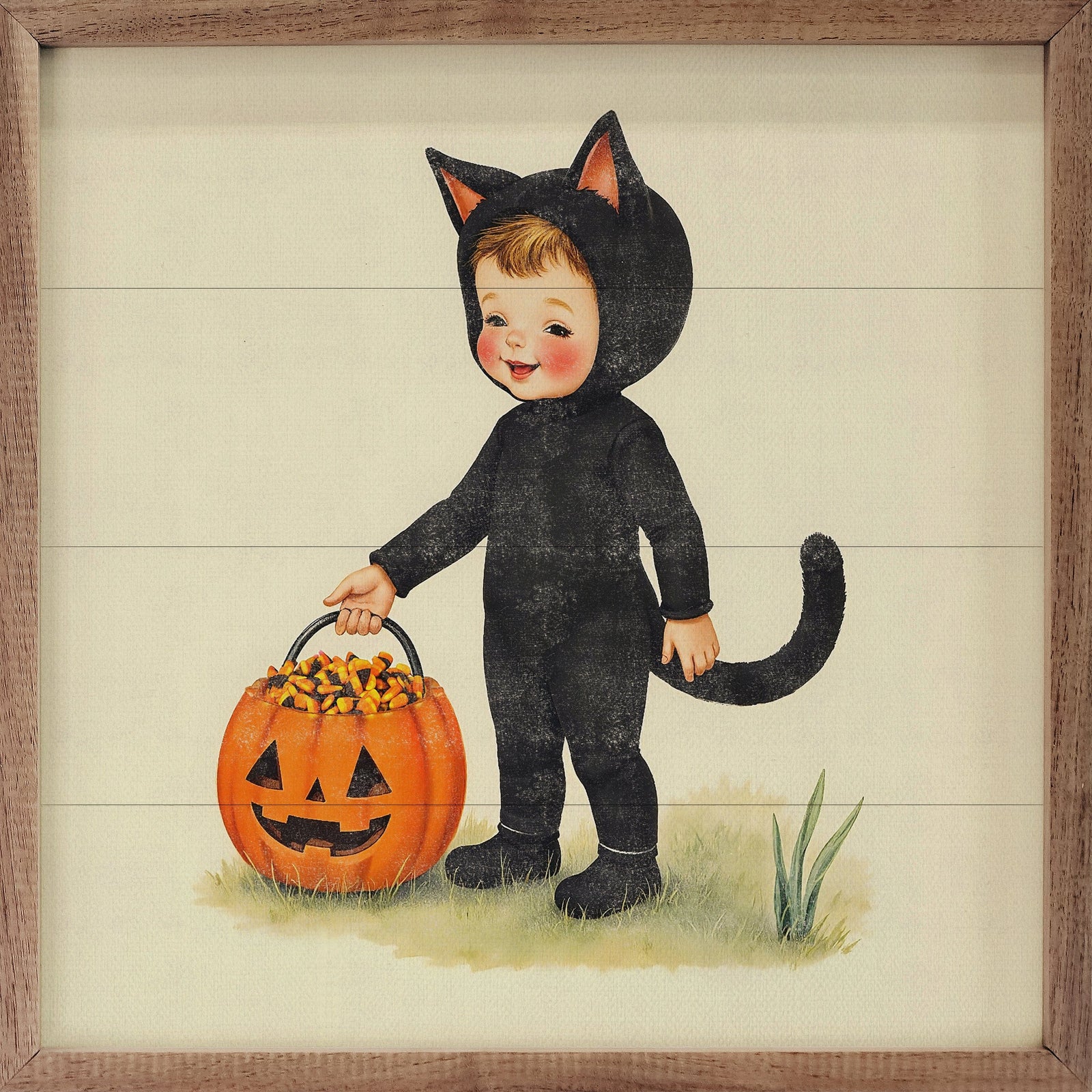Kendrick Home Walnut Frames 4x4 Cute Cat Costume Trick Or Treat