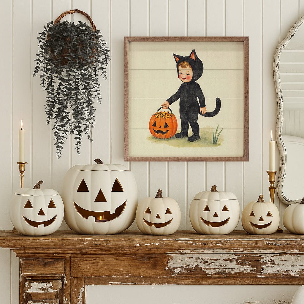Kendrick Home Walnut Frames Cute Cat Costume Trick Or Treat