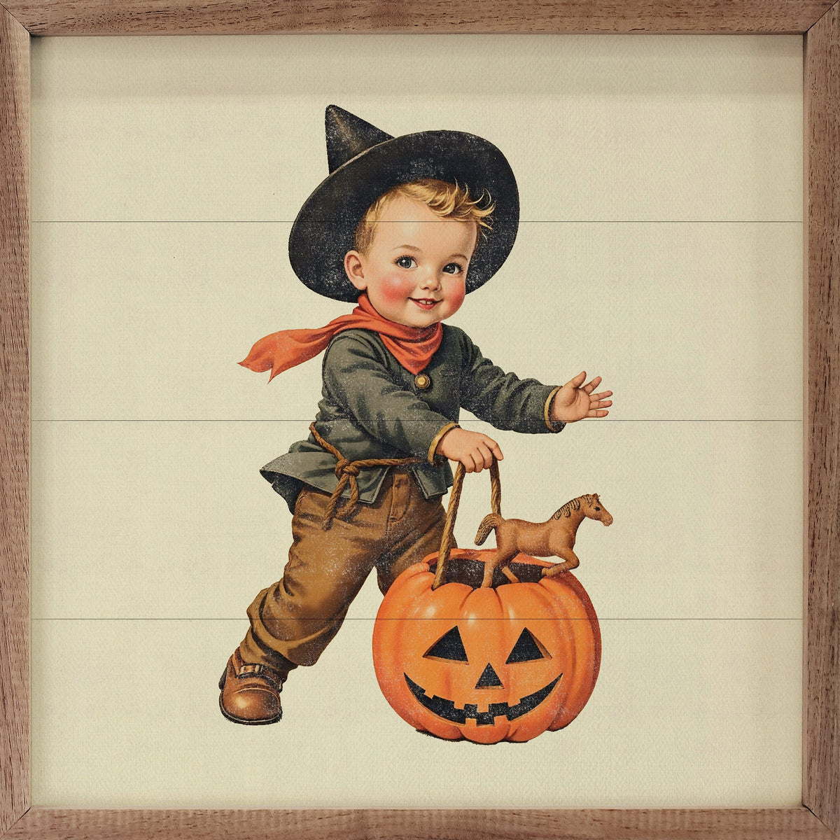 Kendrick Home Walnut Frames 4x4 Cute Cowboy Costume Trick Or Treat